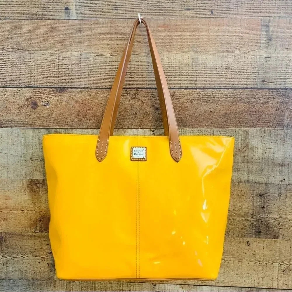 Dooney & Bourke Patent Leather Mustard Tote